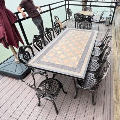 Bộ Bàn Ghế Sân Vườn Nhôm Đúc Mặt Đá D188