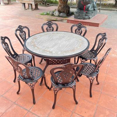 Bộ Bàn Ghế Nhôm Đúc Mặt Đá D120-10G